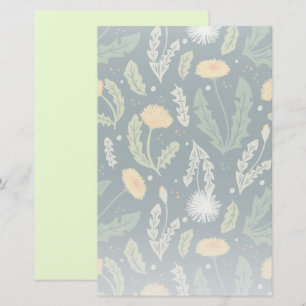 Dandelion Floral Weed Pattern Stationery