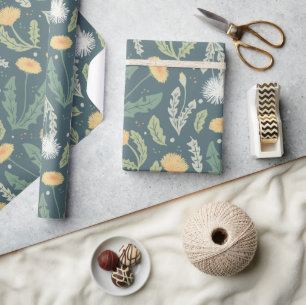 Dandelion Floral Weed Pattern Wrapping Paper