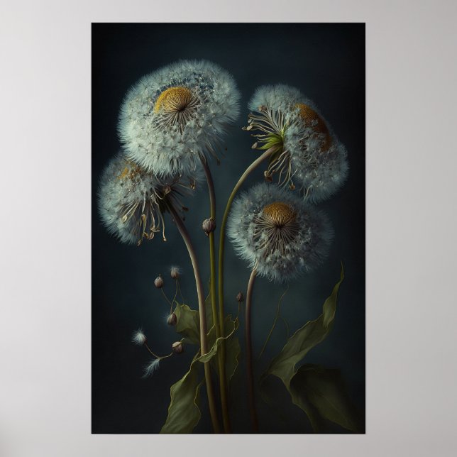 Dandelion Flower Art Print Poster (Front)
