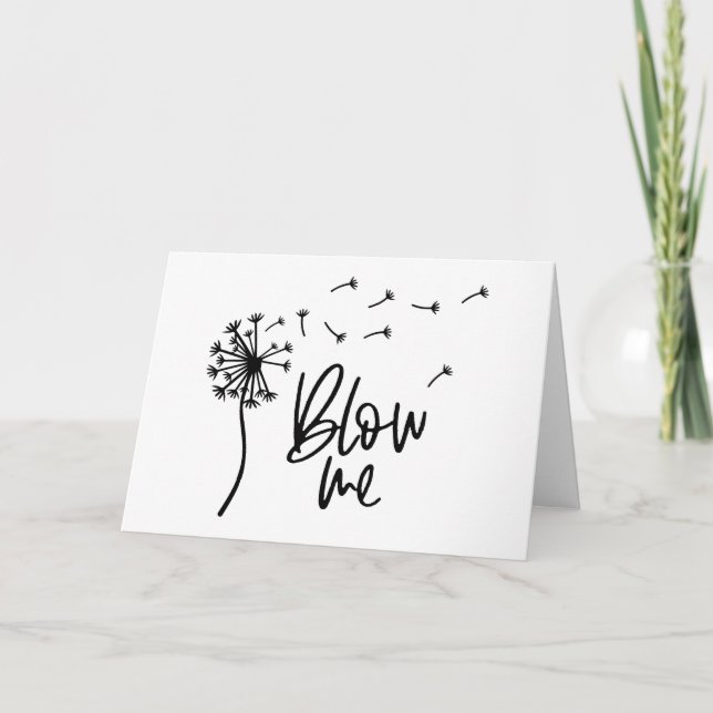 Dandelion Flower Blow Me Gift For Girlfriend Card (Front)