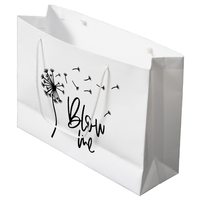 Dandelion Flower Blow Me Gift For Girlfriend Large Gift Bag (Front Angled)