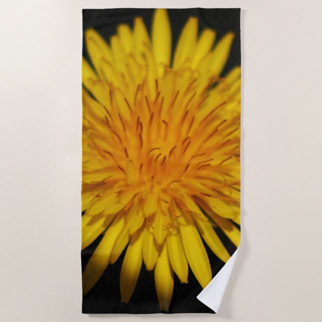 Dandelion Flower btcnm Beach Towel (Front)