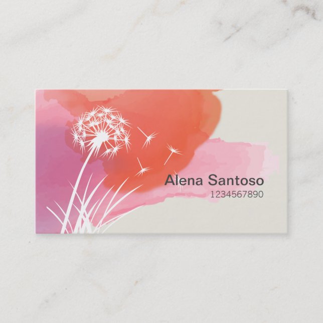 Dandelion Flower Business Card (Front)