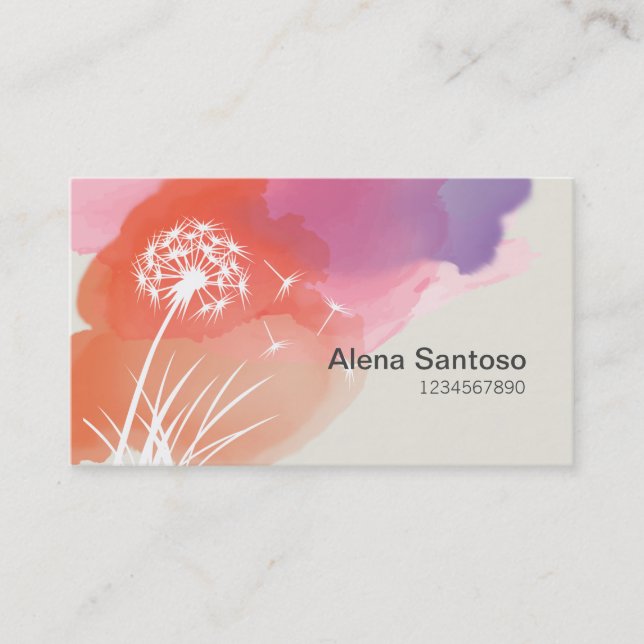 Dandelion Flower Business Card (Front)