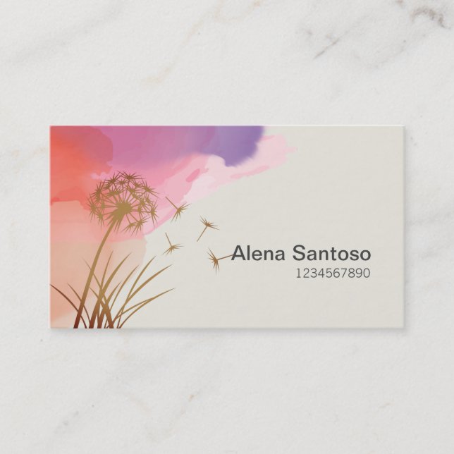 Dandelion Flower Business Card (Front)