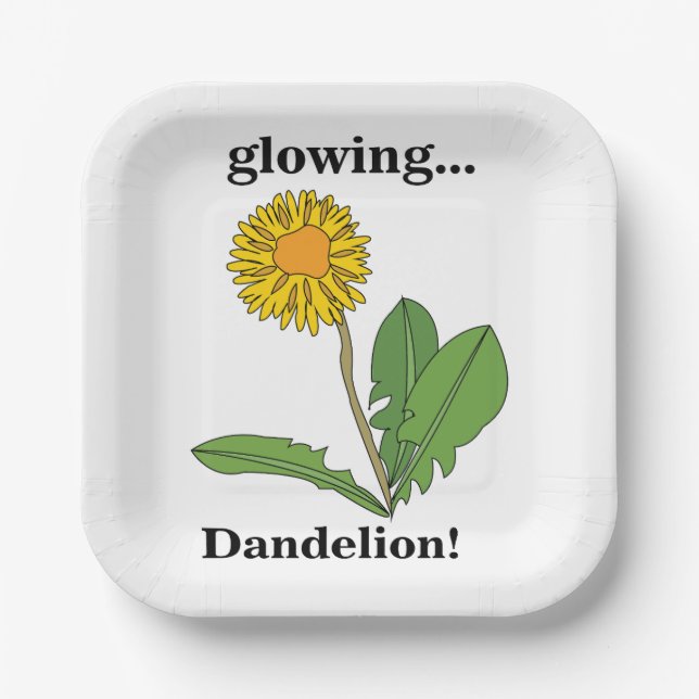Dandelion Flower Floral Party Paper Plate (Front)