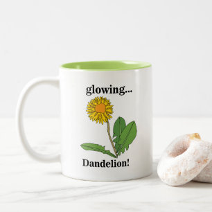 Dandelion Flower Floral  Two-Tone Coffee Mug
