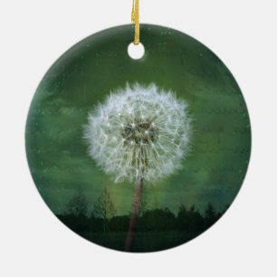 Dandelion Flower Fluff Starry Sky Art Ceramic Tree Decoration