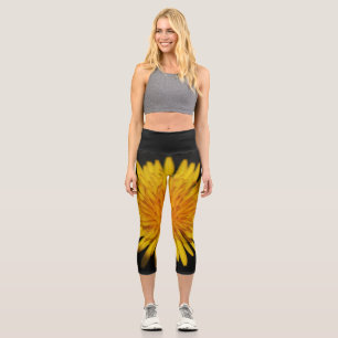 Dandelion Flower lecapcna Capri Leggings