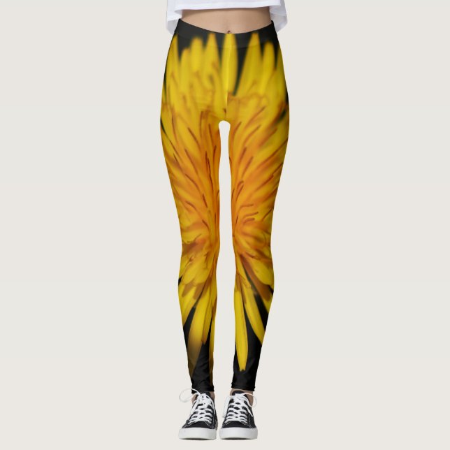 Dandelion Flower lecnm Leggings (Front)