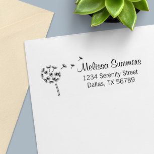 Dandelion Flower Parachutes Address Self-inking Stamp