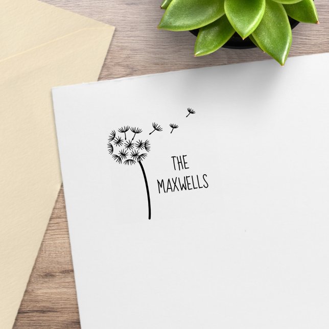 Dandelion Flower Parachutes Family Name 1x1 Rubber Stamp (Creator Uploaded)