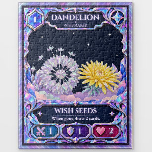 Dandelion Flower, Rainbow Foil Art Jigsaw Puzzle