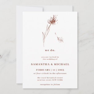 Dandelion Flower Terracotta Indie Botanical we do Invitation
