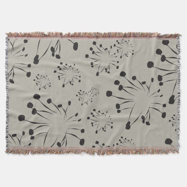 Dandelion Flower Throw Blanket (Front)