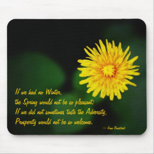 Dandelion Flower w/Anne Bradstreet Quote Mouse Pad