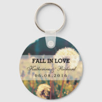 Dandelion Flower Wedding Favor Keepsake Keychain