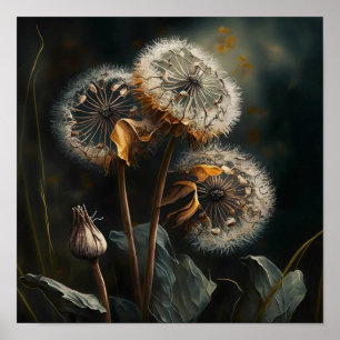 Dandelion Flowers Art Print Poster