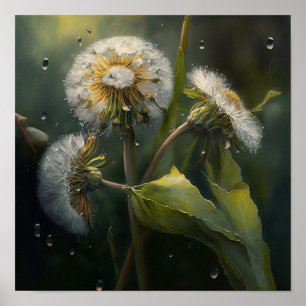 Dandelion Flowers Art Print Poster