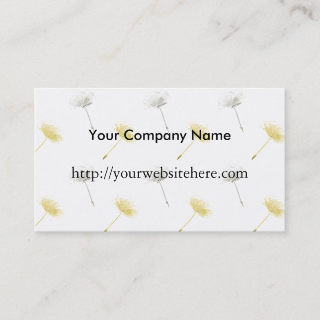 Dandelion Flowers Business Card (Front)
