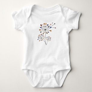 Dandelion Flowers Music Lover Gift For Guitarlist Baby Bodysuit
