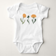 Dandelion Flowers Orange Floral Motif