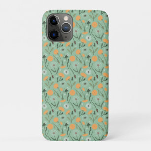 Dandelion Flowers Orange Floral Pattern iPhone 11 Pro Case
