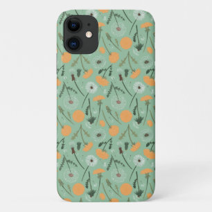 Dandelion Flowers Orange Floral Pattern iPhone 11 Case