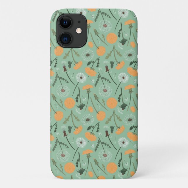 Dandelion Flowers Orange Floral Pattern Case-Mate iPhone Case (Back)