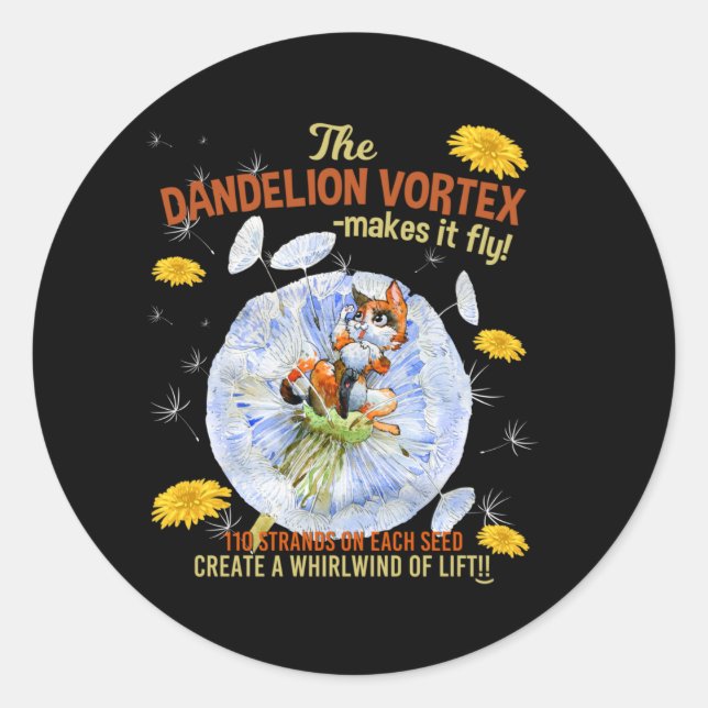 Dandelion Flowers - Science Seed Facts Classic Round Sticker (Front)