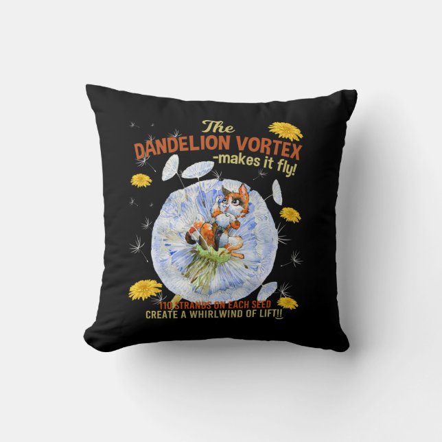 Dandelion Flowers - Science Seed Facts Cushion (Front)