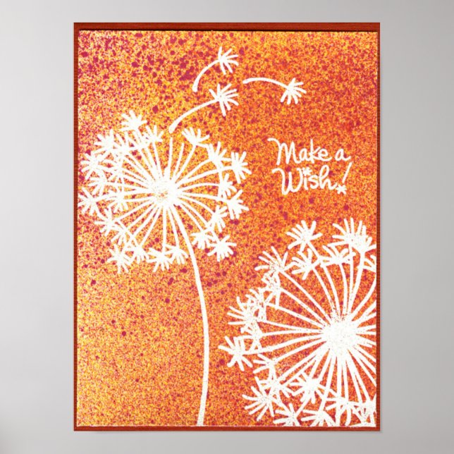 Dandelion flowers Wish poster (Front)