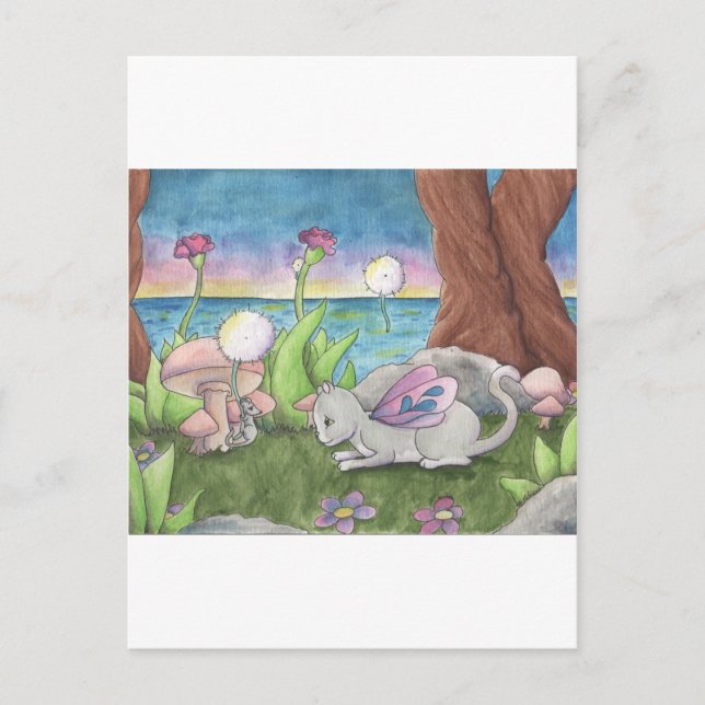Dandelion Fluff Postcard (Front)
