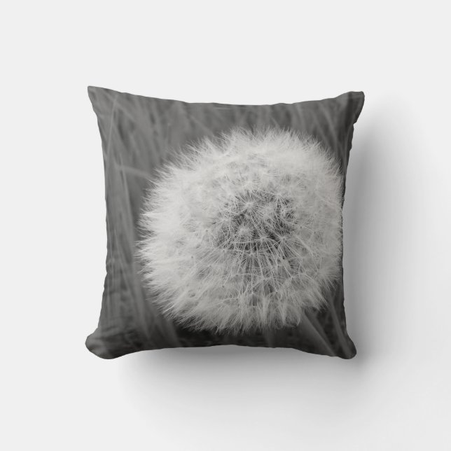 Dandelion Fluff Throw Pillow (Front)