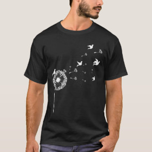 Dandelion Flying Seeds Birds Flower Summer T-Shirt