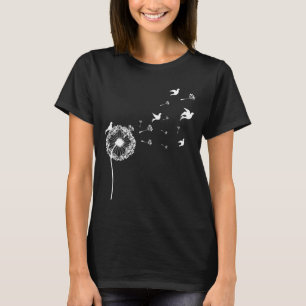 Dandelion Flying Seeds Birds Flower Summer T-Shirt