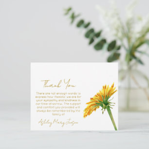 Dandelion Funeral Thank You Card Bereavement