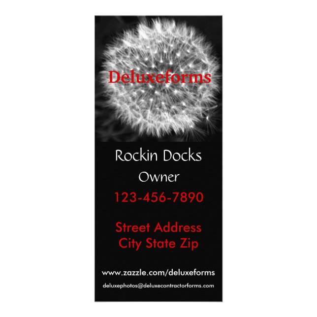 Dandelion Fuzz Rack Card (Front)