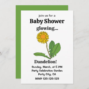 Dandelion Girl Baby Shower Invitation