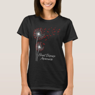 Dandelion Go Red Ribbon Heart Disease Awareness Mo T-Shirt