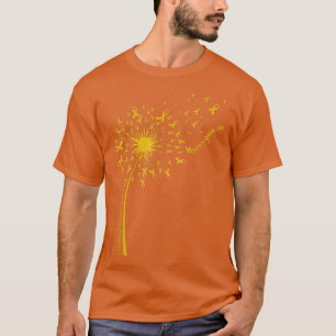Dandelion Gold Ribbon Childhood Cancer Awareness S T-Shirt