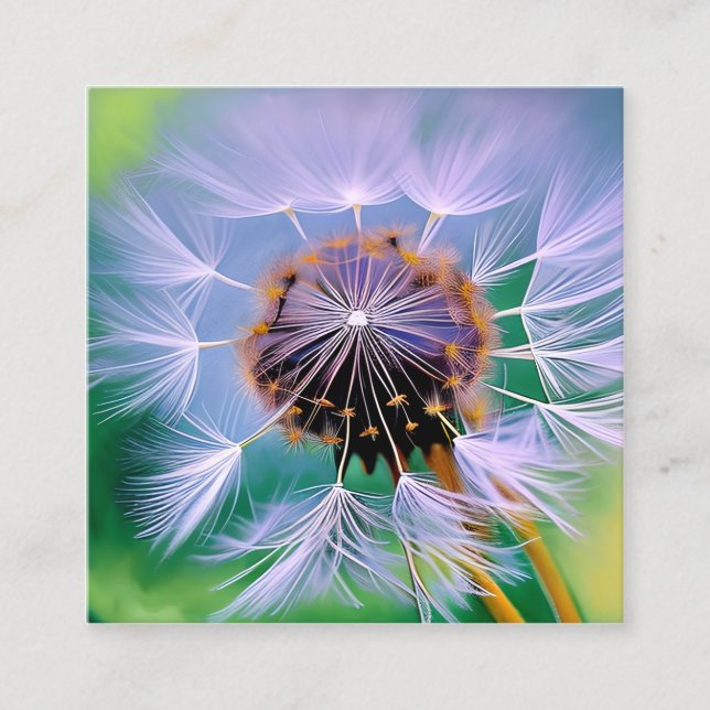 Dandelion Graphic Square Business Card (Front)