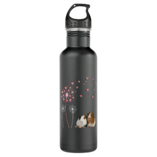 Dandelion Guinea Pig Cute Guinea Pig Floral Dandel 710 Ml Water Bottle