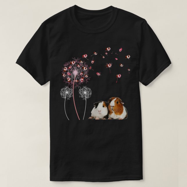 Dandelion Guinea Pig Cute Guinea Pig Floral Dandel T-Shirt (Design Front)
