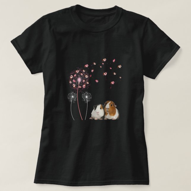 Dandelion Guinea Pig Cute Guinea Pig Floral Dandel T-Shirt (Design Front)