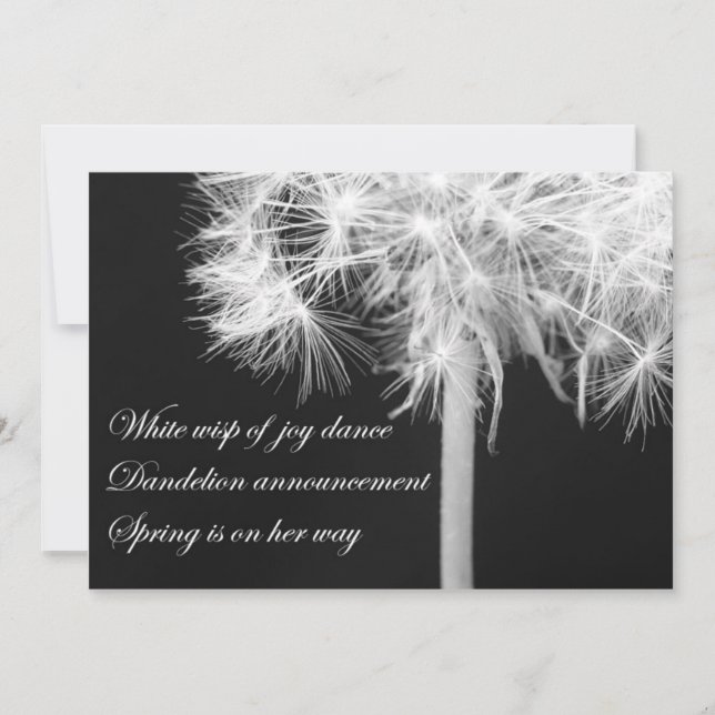 Dandelion Haiku Invitation (Front)