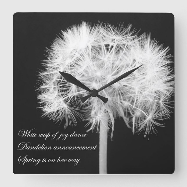 Dandelion Haiku Wall Clock (Front)