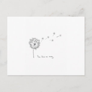Dandelion hand illustrated funny Valentines card