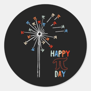 Dandelion Happy Pi Day Math Symbols Teacher Studen Classic Round Sticker