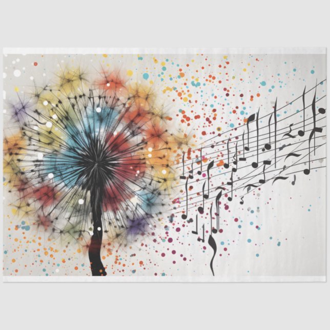 Dandelion Harmony in Bloom Decoupage  Tissue Paper (Front)